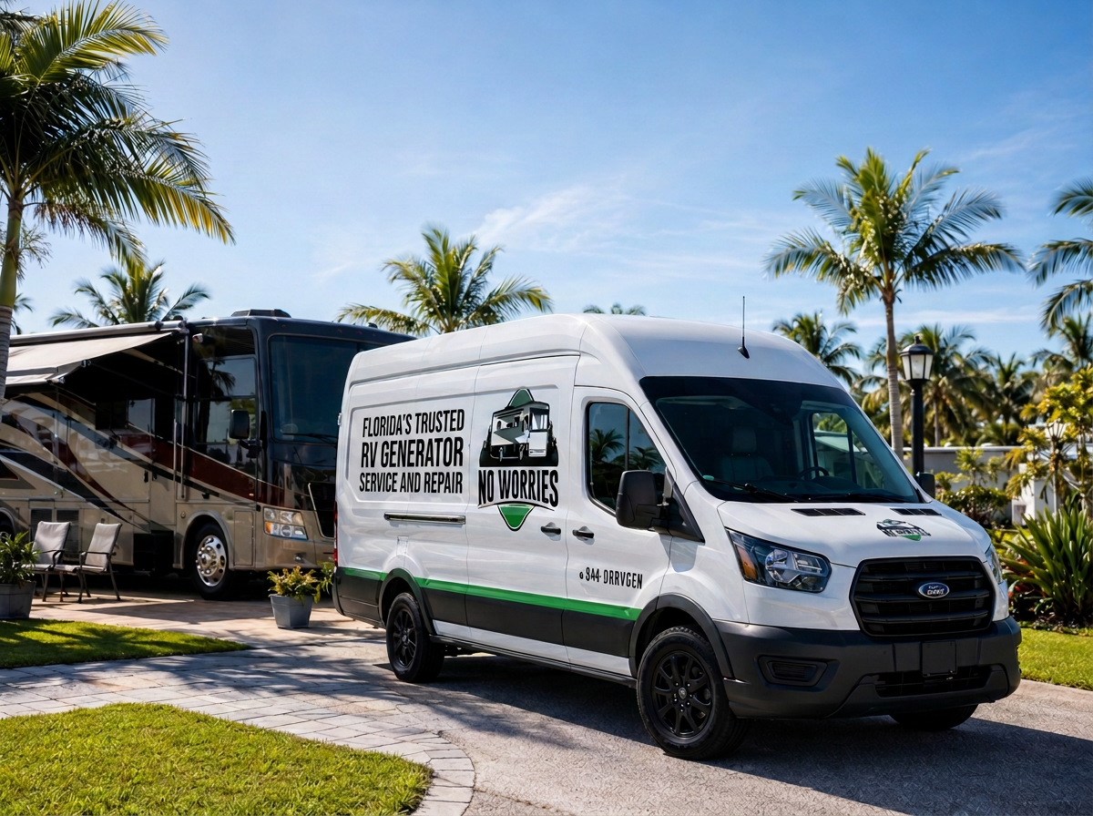 No Worries service van on the road